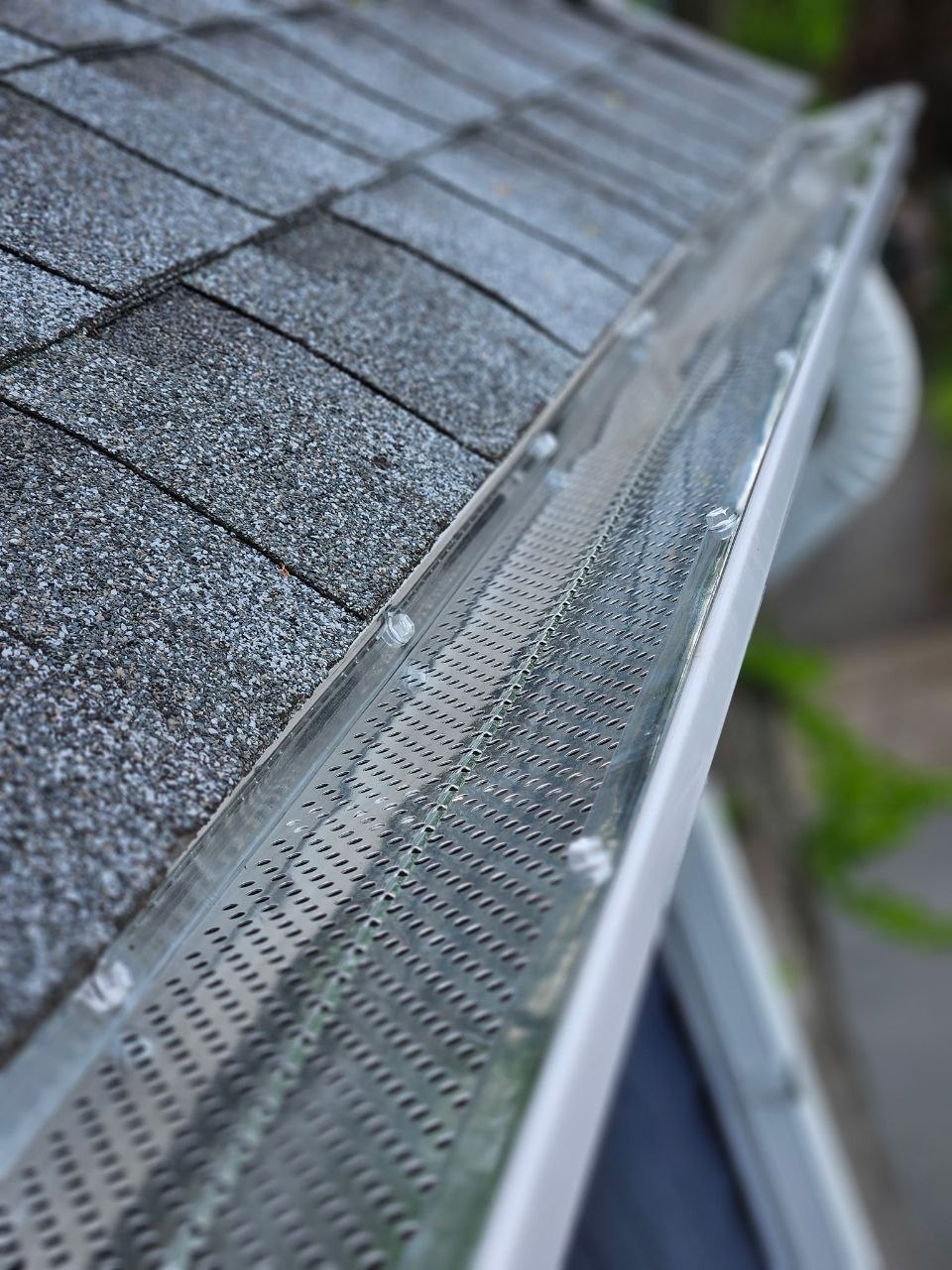 Clean gutter guard close-up
